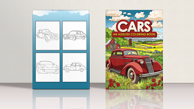 Cars Coloring Book/Ageless/Interior Pages Design ageless coloring amazon kinled cars coloring book coloring book coloring book cover graphic design illustration interior design kdp kids coloring book line art paperback