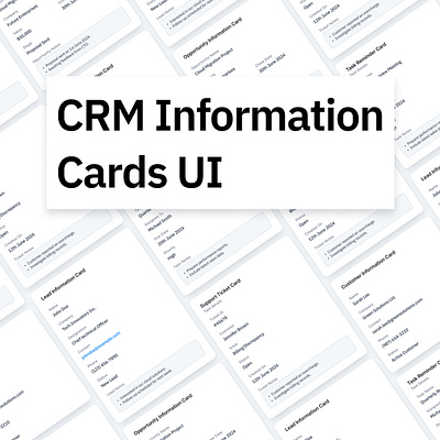 CRM Information Cards card crm customer information portal ui user experience ux web app