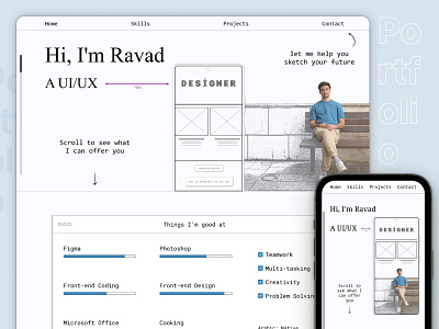 My Personal Portfolio creative landing page modern personal webpage portfolio sketch ui design website