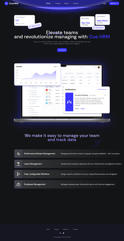 HRM SAAS | Landing Page ui ux web design