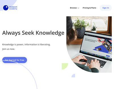 Education Website-EduQuest education education home page homepage landing page learning website online education school university web design