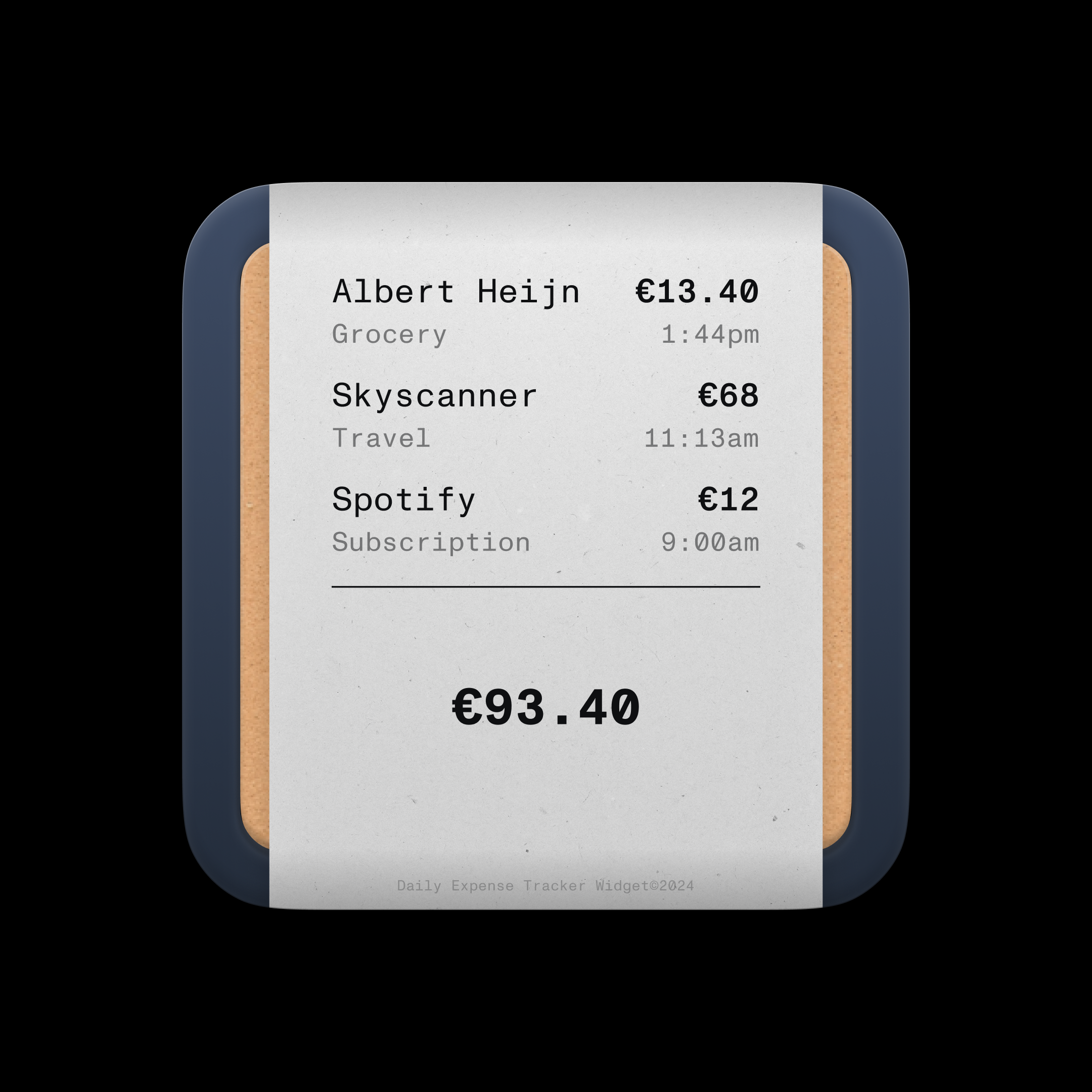 Example of Day 9/30 of Daily Widgets — Expense Tracker Widget