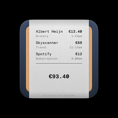 Day 9/30 of Daily Widgets — Expense Tracker Widget design digital design expense figma graphic design minimal product design tracker ui ux widget