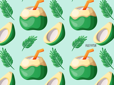 Coconut Pattern - Summer Pattern coconut graphic design illustration pattern summer