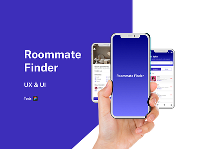 Roommate Finder - Mobile App Design 2024 ui ux android branding finder ideas inspiration ios app redesign roommate ui design ui ux