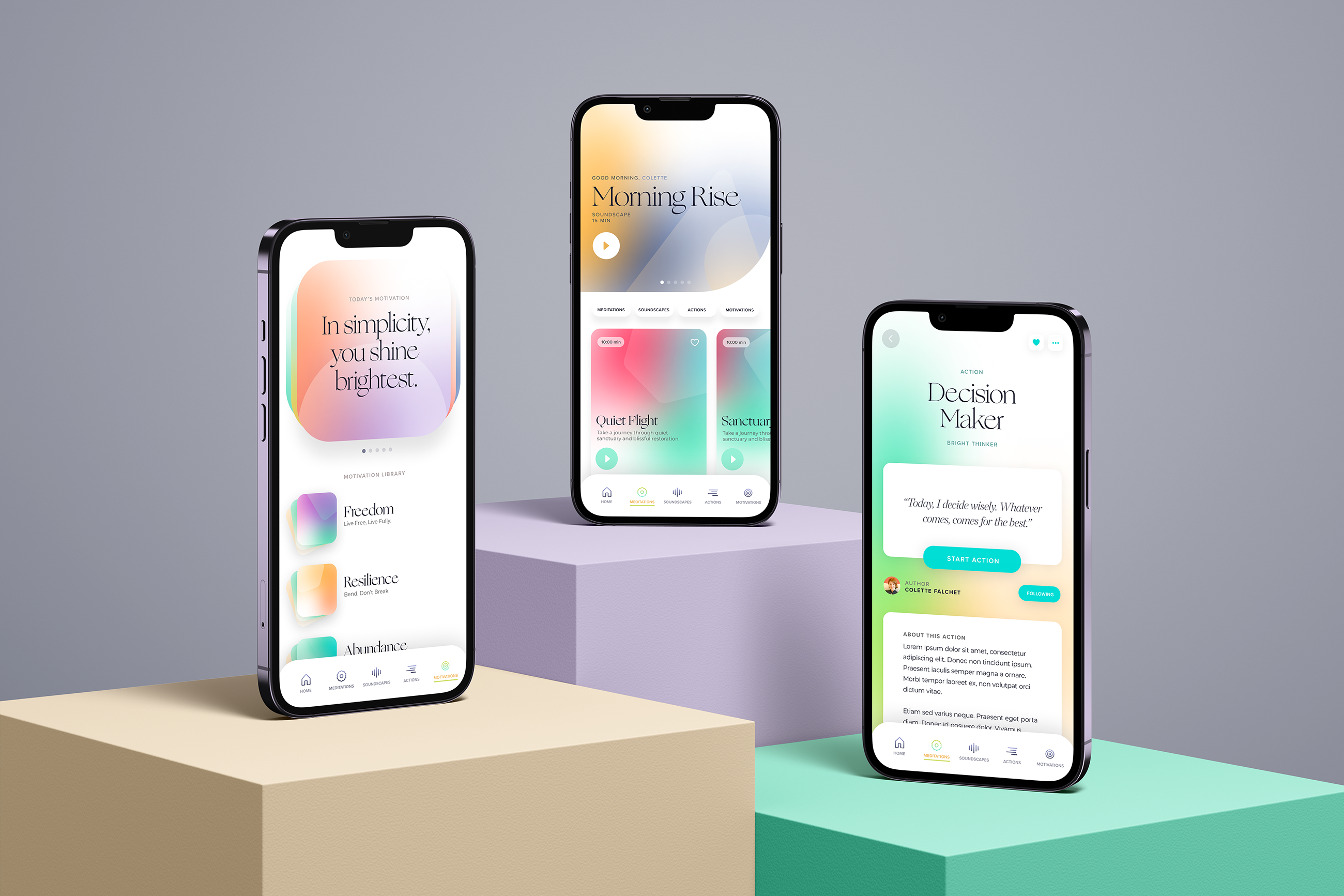Meditation & Wellness App app calm design health healthcare interactive interface ios meditation mobile personalization ui wellness