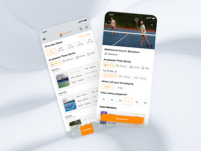 Badminton Club badminton club game game app home screen inner screen light theme mobile screen mobile ui ui