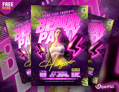 Free Flyer | Beach DJ Music Party Flyer PSD beach party dj party event flyer flyer flyer psd free free flyer free psd music event psd psd flyer summer party