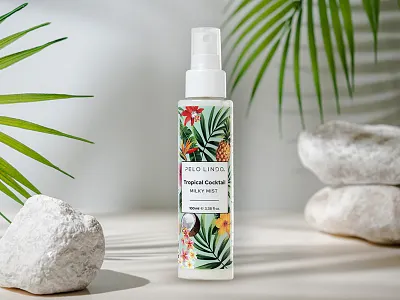 Tropical Cocktail | PELO LINDO COSMETICS branding design graphic design greece label design logo logo design logotype packaging