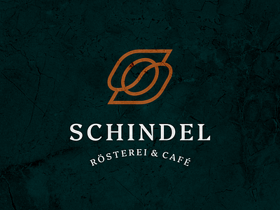 Schindel Rösterei & Café barista beans branding cafe coffee coffee house coffee shop espresso gold grinder initial s latte art letter s logo design logo inspiration monogram simple logo vintage