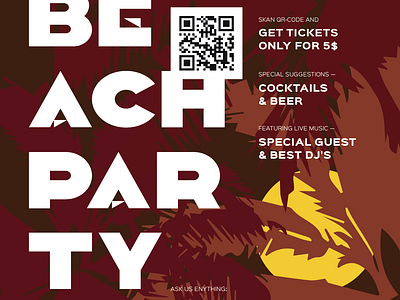Beach Party Poster Template beach beach party beach poster dance dj event event poster festival flyer free freebie invitation music music festival music party night party poster summer template