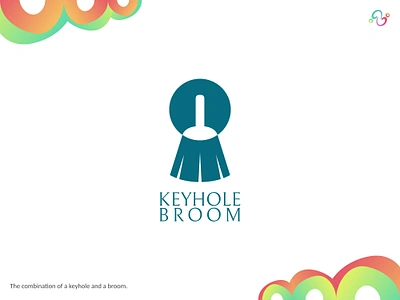 Keyhole Broom Logo brand design brand designer broom clean door equipment hygiene key keyhole lock logo design logo designer logo for sale logo idea logo inspiration logomark logotype tool unlock zzoe iggi