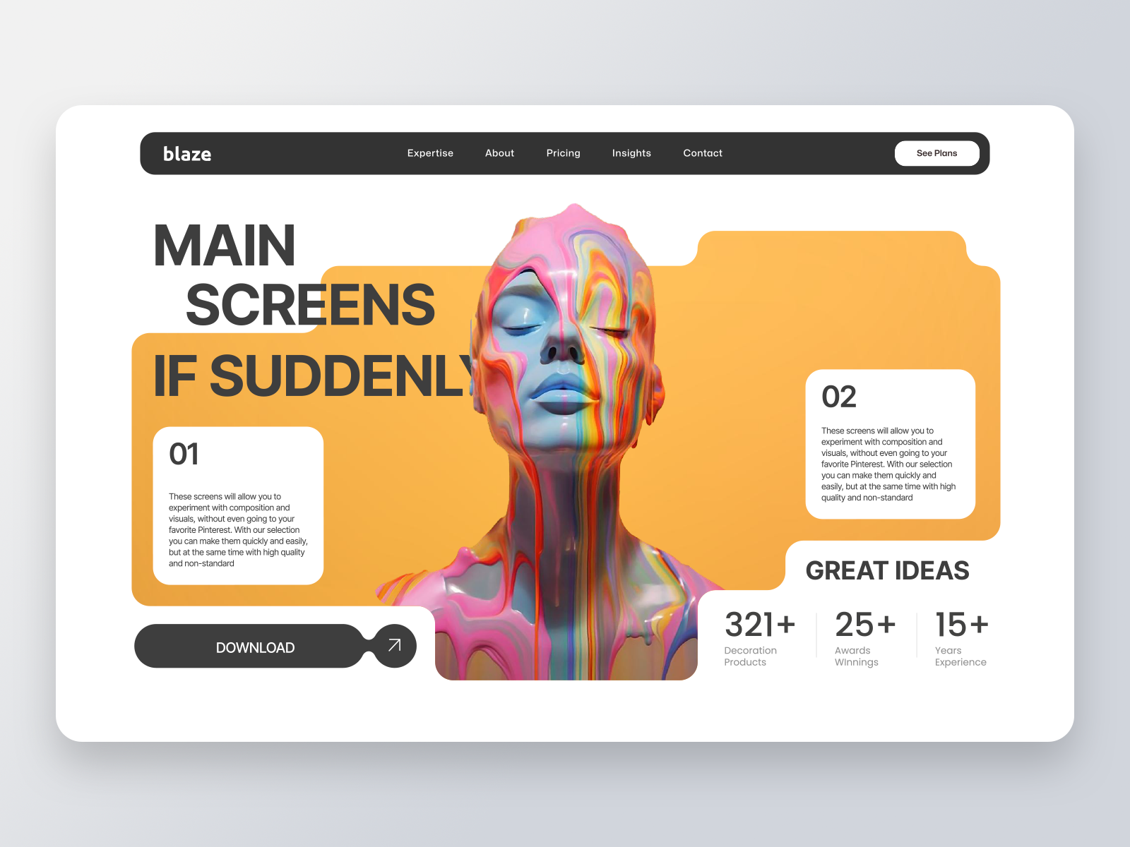 Blaze hero agency hero hero section landing page layout marketing modern section ui uiux web layout web page webpage website