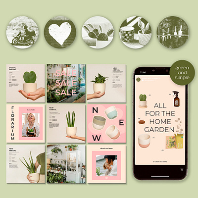 succulent store / instagram feed design branding feed graphic design instagram logo