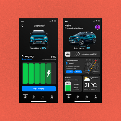 Tata EV car App app appdesign car design ev evacrapp figma mobile app design tata ui ux