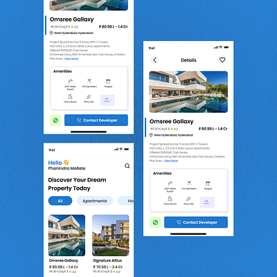 Real Estate App app appdesign design figma realestate ui ux