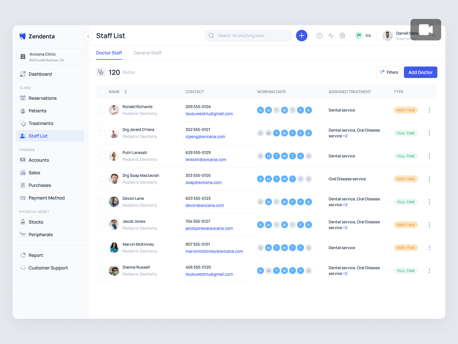 Zendenta - Add Doctor Staff Case Study - SaaS of Dental Clinic add doctor animation clinic crm dentist ehr emr hospital management product design saas saas dental saas design staff list ui ux web app web design