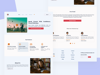 Frenchie Platform design e learning education education website home page learning website online course online learning product design ui ui design uiux user experience user interface ux web web design web page webdesign website design