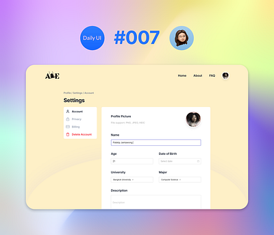 Settings (DailyUI #007)