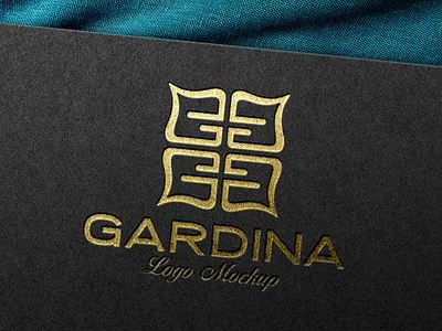 Gold Foil Logo Mockup Black Paper embossed logo mockup