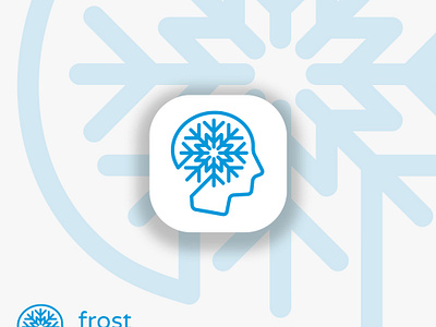 Frost Mind Logo - Abstract Human Head and Snowflake ai logo brain brand cold cryo frost logo frost mind frozen head symbol human logo identity logo logo design logo mind logotype snowflake