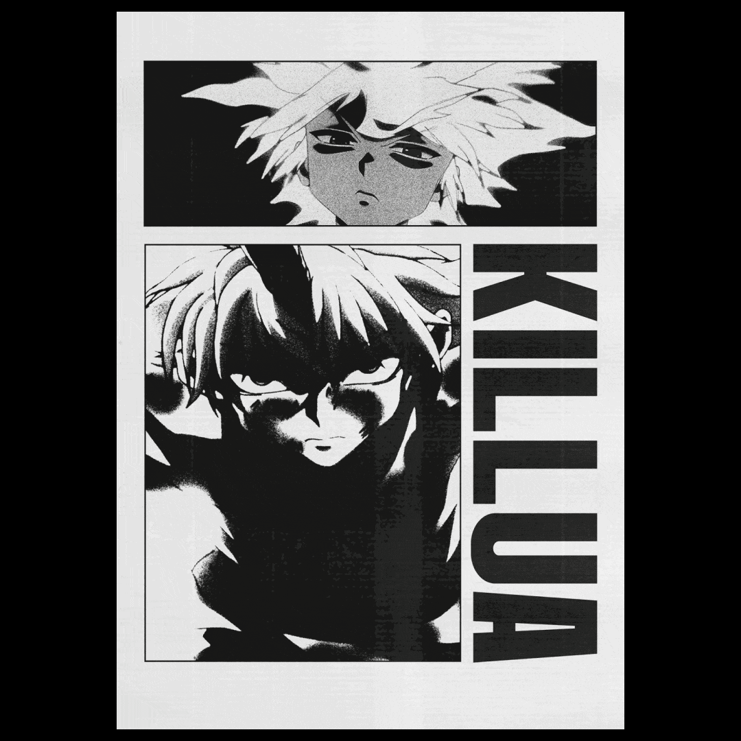 Killua animated poster animatedposter animeposter design hunterhunter killua matteo manaresi poster