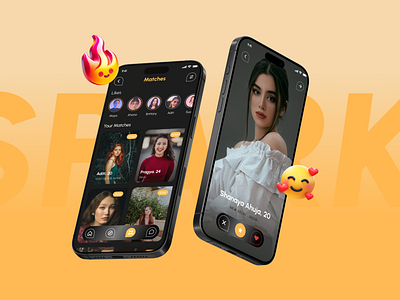 Spark: Ignite Your Connection colours datingapp datingappui datingappuserinterfacedesign design graphicdesign matchmakerappui ui uiux uiuxdeisgn ux uxinterface visualdesign