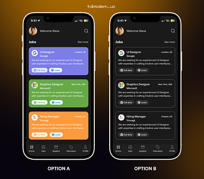 Job Listing Mobile App design job mobile app uiux