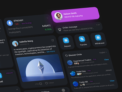 GUI Design Kit alev app design crypto design elements design system digital design studio feed figma gui interface mobile application post profile social media toofan trade transaction ui ux web design