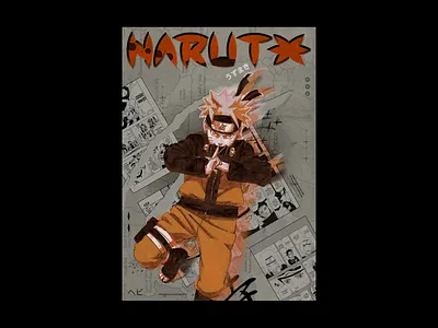 Naruto Poster anime cartoon design graphic design illustration japan japanese naruto poster typography