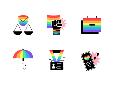 Pride icons equality event festival flat happy pride icon icon set illustration lgbtq lgbtq icons love is love party pride pride icons pride month queer icons rainbow set summer