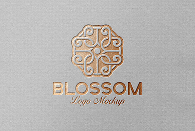 Copper Foil Logo Mockup White Paper embossed logo mockup