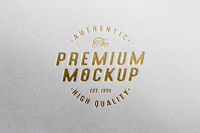 Debossed Gold Foil Logo Mockup embossed logo mockup