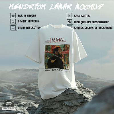 Kendrick Lamar T-Shirt Mockup design kendrick lamar mockup photoshop t shirt template