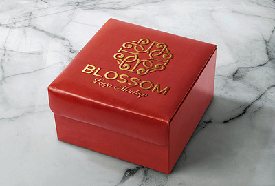 Gold Foil Logo Mockup Jewelry Box embossed logo mockup