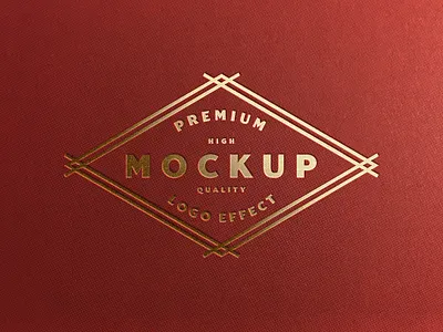 Debossed Gold Foil Logo Mockup embossed logo mockup