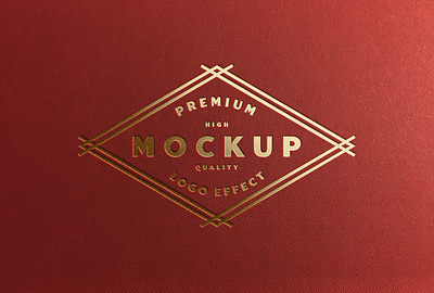 Debossed Gold Foil Logo Mockup embossed logo mockup