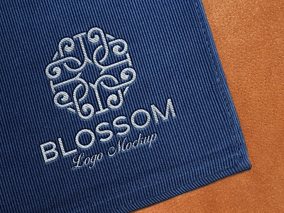 Embroidered Silk Twill Logo Mockup embossed logo mockup