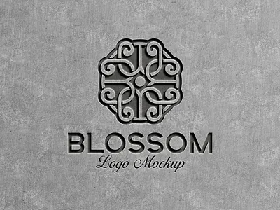 Engraved Concrete Logo Mockup embossed logo mockup engraved concrete logo mockup