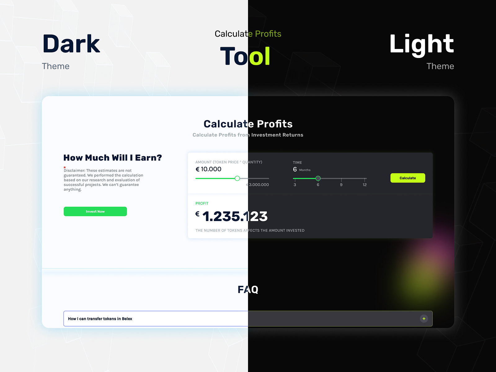 Dark and light theme by brigit.dev on Dribbble