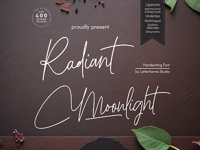 Radiant Moonlight Font branding calligraphy design font handwritten logo script font typeface