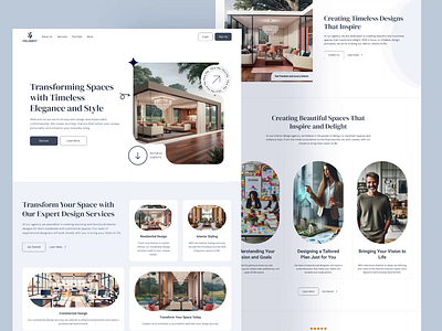 Interior Design agency website landing page agncy branding interior interior angncy landing page minimal ui uiux ux website