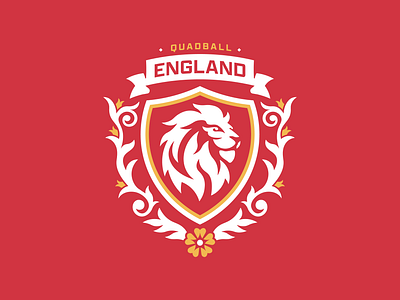 England Quadball badge badgedesign england lion logo logodesign quadball quidditch roses