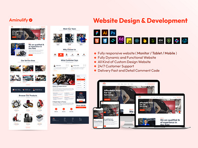 Car Service Center Booking Web Design & Development car service center ui design design full stack web development ui ui ux design web application development web design website design