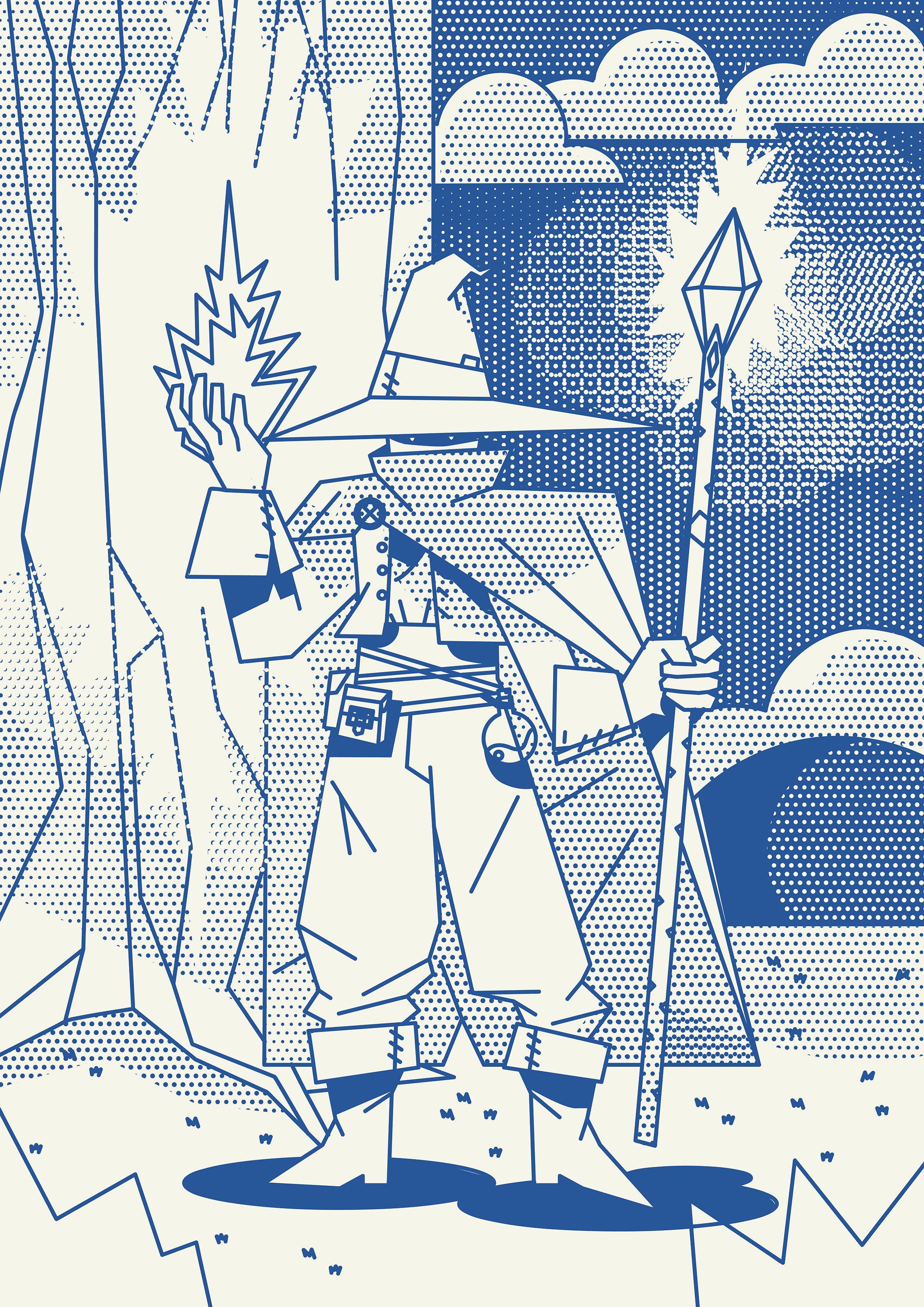 Retro wizard abstract composition design editorial editorial illustration illustration laconic lines minimal pattern poster retro retro wizard stressed texture texture wizard wizard illustration