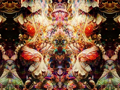 Dichroic Bilocation abstract animation beauty colorful colors floral futuristic gradient graphic design illustration imagination pattern print psychedelic shading shapes trippy vibrant vintage whimsical