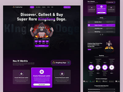 KingKong Coin Tailwind CSS Web Template bootstrap bootstrap website crypto cryptocurrency design html website illustration kingkong coin landing page meme crypto meme template meme token memecoin memecoin website memecoins tailwindcss token ui web template website template