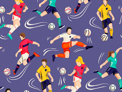 Football Fever art licensing design drawing challenge female illustrator football fever hand drawn illustration playtime procreate repeat pattern sport