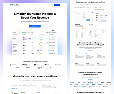 ThriveHive - CRM b2b crm landingpage product design saas ui user experience user interface ux uxdesign visuladesign