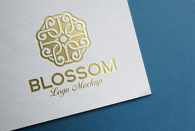 Gold Foil Logo Mockup White Paper embossed logo mockup